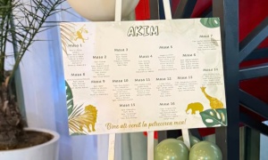 Opis - așezare invitați la mese tematica Golden Jungla