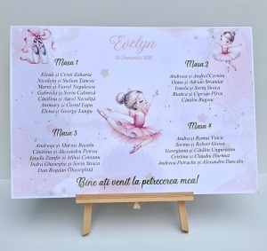 Opis - așezare invitați la mese tematica Balerina