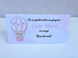 Plic bani ursuletul cu balon roz
