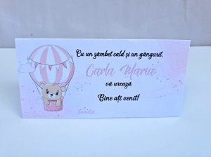 Plic bani ursuletul cu balon roz