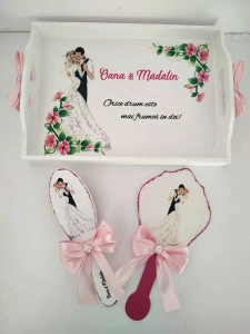 Set gatit mireasa Pink Green