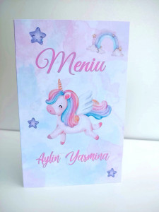 Meniu botez tematică Unicorn