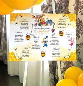 Opis - așezare invitați la mese winnie the pooh