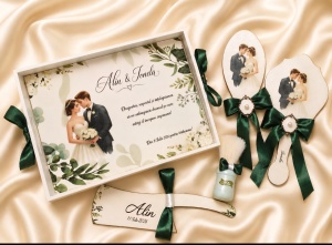 Set gatit mire si mireasa 2 in 1 Green