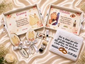 Set pentru gătitul mirilor pentru nuntă design floral