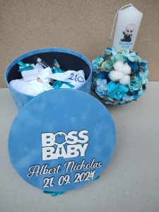 Trusou botez si lumanare tematica Baby Boss - Img 3