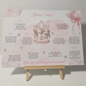 Opis - așezare invitați la mese tematica Carusel