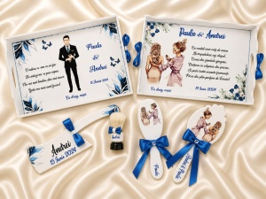 Set gatit mire si mireasa blue