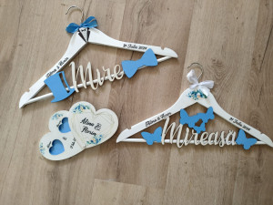 Set cutie verighete si umerase mire si mireasa blue