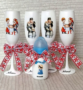 Set pahare miri, nași și biberon