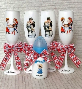 Set pahare miri, nași și biberon