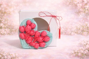 Martisor parfumat inima cu lalele
