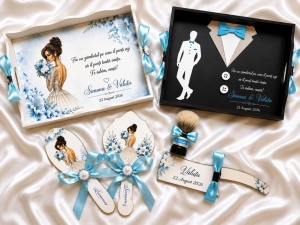 Set gatit mire si mireasa Baby Blue