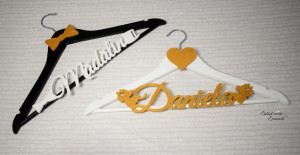 Umerase mire si mireasa personalizate cu nume golden