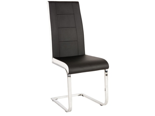SCAUN DINING H-629 NEGRU/ALB/CROM STIL MODERN SIGNAL