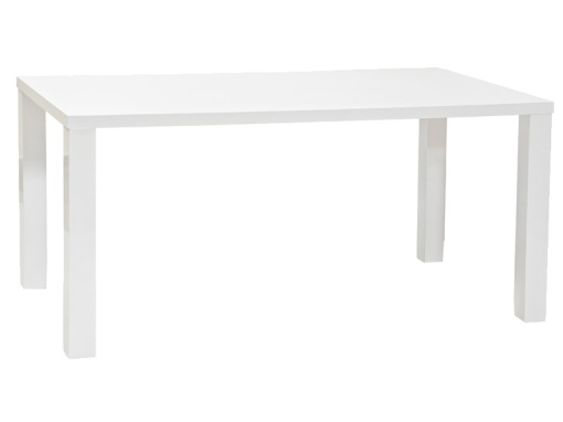MASA DINING MONTEGO 120X80X75 DIN MDF ALB HIGH GLOSS STIL MODERN SIGNAL