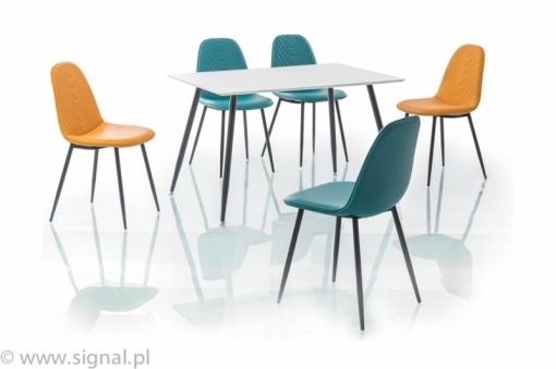 MASA DINING FLORO 120x80 ALB/NEGRU STIL SCANDINAV SIGNAL