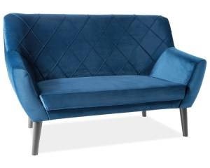 CANAPEA DIN CATIFEA KIER 2, ALBASTRU BLUVEL 86/WENGE, STIL SCANDINAV, SIGNAL