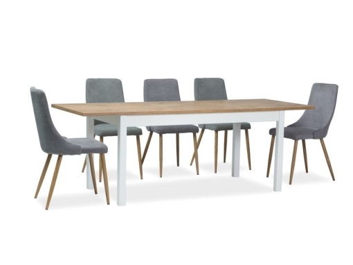 MASA EXTENSIBILA DINING WIKTOR 140(190)x75 ALB/STEJAR LANCELOT STIL SCANDINAV SIGNAL