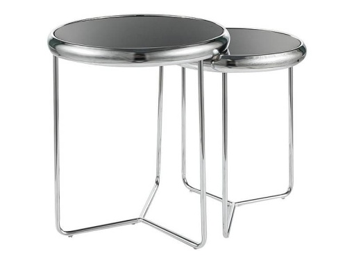 SET 2 MASUTE DE CAFEA SCARLET II, 40/47 CM, NEGRU/CROM, BLAT DIN STICLA SECURIZATA SI CADRU DIN METAL, STIL MODERN