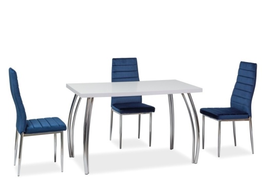 MASA DINING SK-2 ALB MAT/CROM 140x75 STIL SCANDINAV SIGNAL