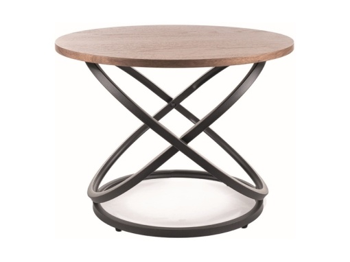 MASUTA DE CAFEA EOS D, 60 CM, NUC/NEGRU, BLAT DIN MDF, FURNIR NATURAL SI CADRU DIN METAL, STIL MODERN