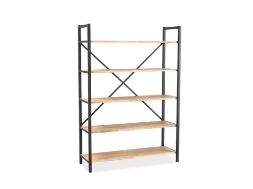 RAFT LORAS R1, STEJAR/NEGRU, DIN METAL SI FURNIR, DESIGN MODERN, SIGNAL