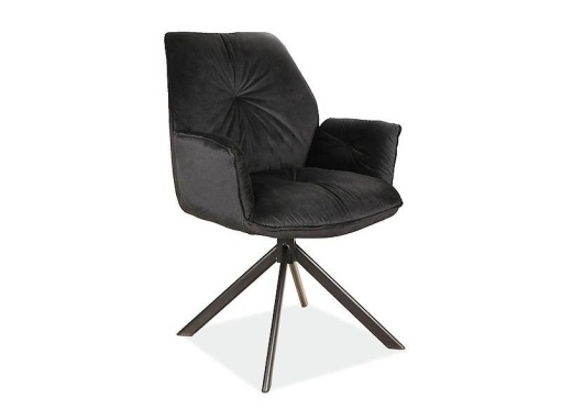 SCAUN PIVOTANT BOOGIE II, NEGRU BLUVEL 19/NEGRU MAT, TAPITERIE DIN CATIFEA SI PICIOARE DIN METAL, STIL MODERN