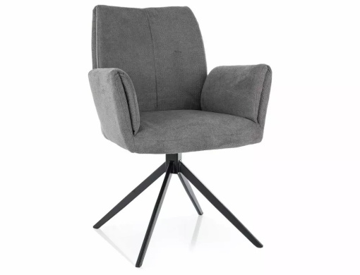 SCAUN PIVOTANT COCO II, GRI 11/NEGRU MAT, TAPITERIE DIN STOFA VARDO SI PICIOARE DIN METAL, STIL MODERN