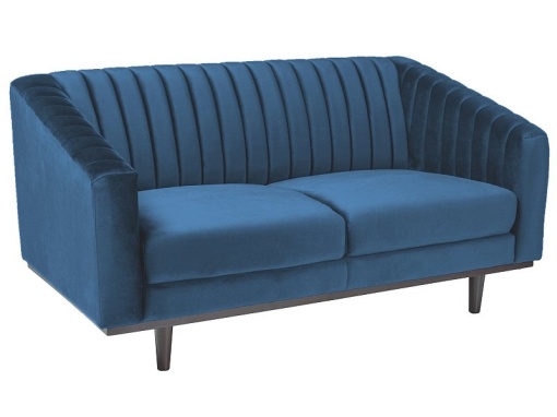 CANAPEA ASPREY 2 BLUVEL 86, ALBASTRU, TAPITATA IN STOFA/CATIFEA, STL MODERN, SIGNAL