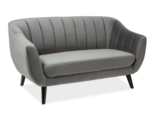 SOFA MODERNA ELITE 2 VELVET GRI BLUVEL 14 / WENGE TAPITERIE IN TEXTIL CATIFEA STIL MODERN SIGNAL