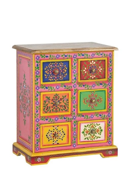 DULAPIOR ZAINE 6097, MULTICOLOR, LEMN DE MANGO, STIL VINTAGE G&amp;C - Img 1