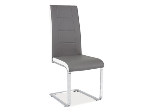 SCAUN DINING H-629 GRI/ALB/CROM STIL MODERN SIGNAL