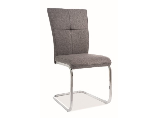SCAUN MODERN DE DINING H-190 TAP.146 TAPITAT IN STOFA GRI SI PICIOARE DE METAL SIGNAL