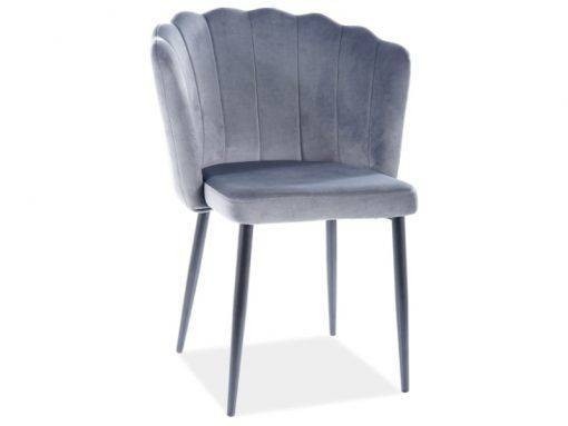 SCAUN ROKSANA VELVET, GRI BLUVEL 14, TAPITAT CU CATIFEA, SIGNAL