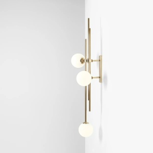 APLICA HARMONY, 3 BRATE, 114 CM, AURIE, DIN STICLA SI METAL, STIL MODERN - Img 3
