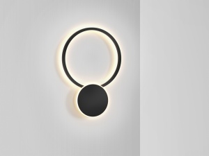 APLICA OMNIO, 53 CM, NEGRU MAT/OPAL, DIN METAL, ALUMINIU SI ACRIL, STIL MODERN - Img 2