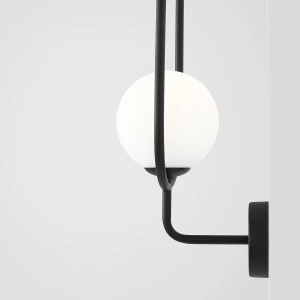 APLICA RIVA, 55 CM, NEAGRA, DIN STICLA SI METAL, STIL MODERN - Img 4