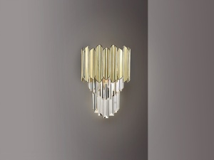 APLICA TIARA, 31 CM, CROM/AURIU/TRANSPARENT, DIN METAL, ABS SI STICLA, STIL MODERN - Img 3