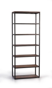 BIBLIOTECA/ORGANIZATOR 6072, MARO/NEGRU, DIN LEMN RECICLAT SI METAL, STIL INDUSTRIAL G&C