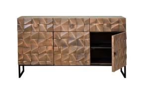 BUFET 140CM, MARO/NEGRU, DIN LEMN DE MANGO SI METAL, GINER Y COLOMER - Img 2