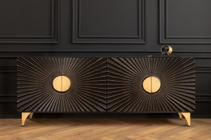BUFET/ COMODA 177CM, DIN LEMN MASIV DE MANGO SI METAL, CU ORNAMENTE 3D, ARTIM GROUP SELECTION - Img 6