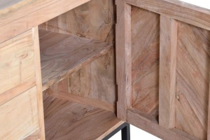 BUFET FENILA 6733, NATURAL/NEGRU, DIN LEMN MASIV DE ACACIA SI METAL, STIL VINTAGE G&C - Img 7