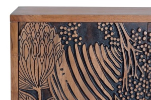 BUFET NOOR 190CM, MARO/NEGRU, DIN LEMN MASIV DE ACACIA, STIL VINTAGE GINER Y COLOMER - Img 8