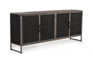 BUFET RAY 1124, NEGRU, DIN LEMN MASIV DE MANGO SI METAL, STIL INDUSTRIAL G&C - Img 5