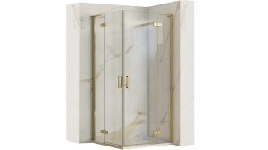 CABINA DE DUS REA HUGO DOUBLE, 80x90CM, AURIU PERIAT, DIN STICLA, CALITATE SUPERIOARA