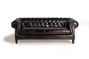 CANAPEA 1193, NEGRU, DIN PIELE NATURALA, STIL CHESTERFIELD G&C - Img 4