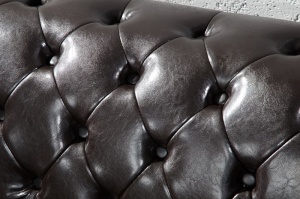 CANAPEA 2 LOCURI CHESTERFIELD 9685 DIN PIELE ECOLOGICA CAFENIU INCHIS - Img 4