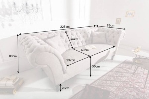 CANAPEA CLASICA PARIS 230CM, DIN CATIFEA GRI COD 40146, EXTRAVAGANTA - Img 6