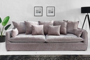 CANAPEA CONFORTABILA 3 LOCURI, DIN TEXTIL FOARTE FIN, CATIFEA TAUPE, DESIGN MODERN, ARTIM GROUP SELECTION - Img 2
